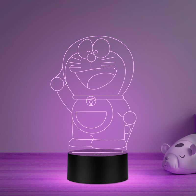 3D Illusion Doraemon Anime Led Night Lamp with Multicolored Kids Room & Home Decoration Lamp Best Birthday Gift for Children Girls Boys